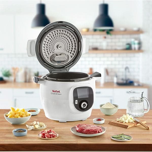 Multicooker TEFAL Cook4Me+ CY851130, 6l, 1600W, 6 programe, aplicatie 150 retete, alb-gri WALTI