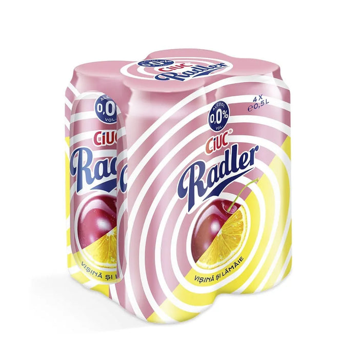 CIUC RADLER Bere cu Aroma de Visine si Lamaie 0% Alcool Doza SGR 4 x 0,5 L - WALTI WALTI