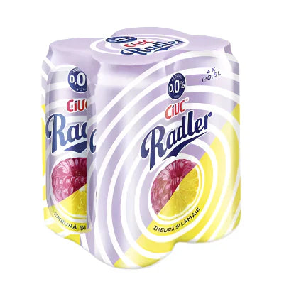 CIUC RADLER Bere cu Aroma de Zmeura si Lamaie 0% Alcool Doza SGR 4 x 0,5 L - WALTI WALTI