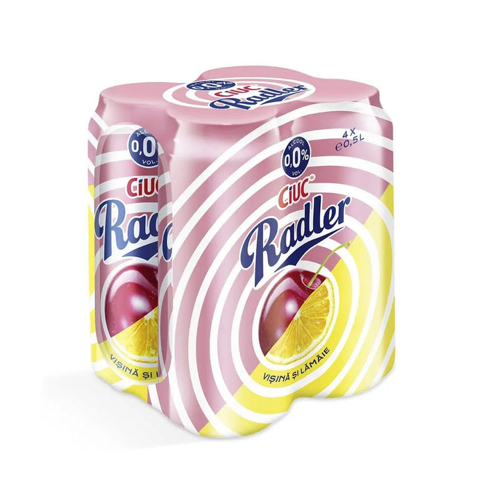 CIUC RADLER Bere cu Aroma de Visine si Lamaie 0% Alcool Doza SGR 4 x 0,5 L - WALTI WALTI