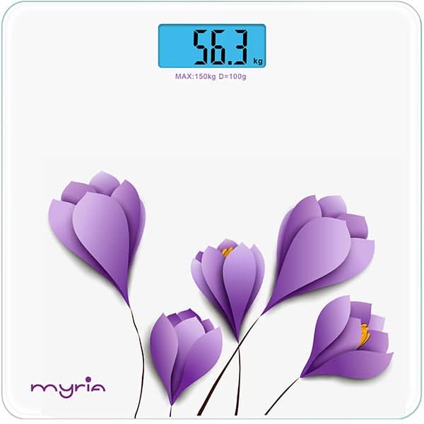 Cantar corporal MYRIA MY4806WH, 150kg, electronic, sticla securizata, alb WALTI
