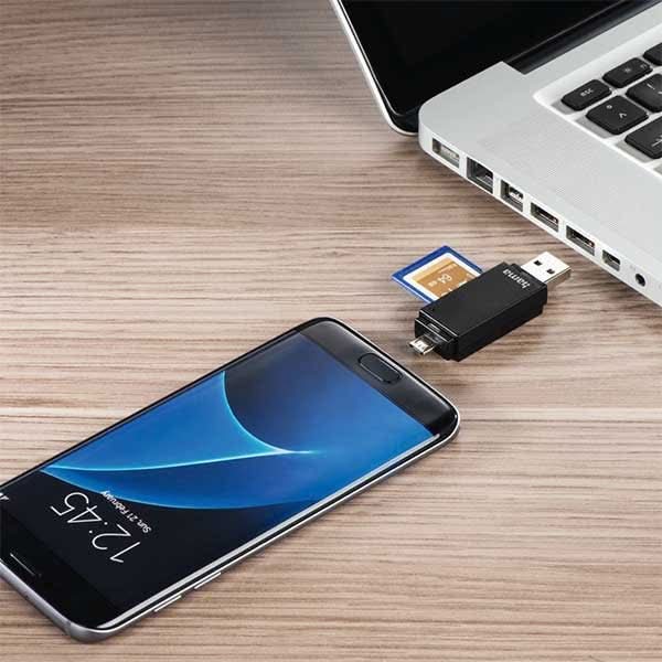 Cititor de carduri HAMA 181056, USB 2.0, SD/microSD, negru WALTI