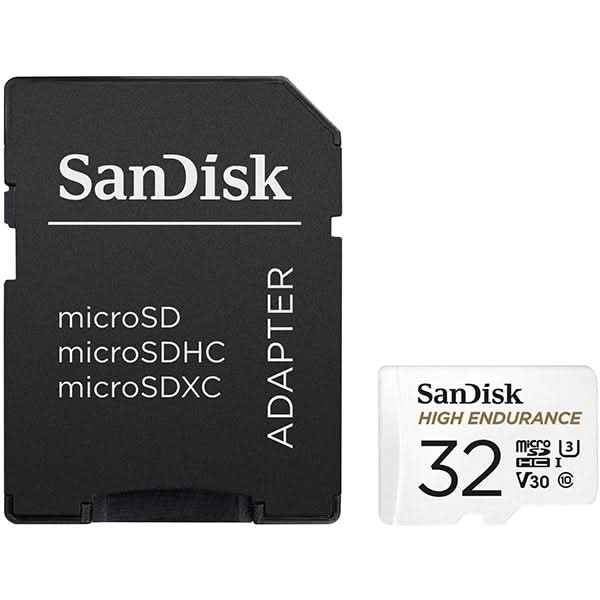 Card de memorie SANDISK High Endurance, microSDHC, 32GB, 100MB/s, clasa 10/U3/V30, UHS-I, adaptor WALTI