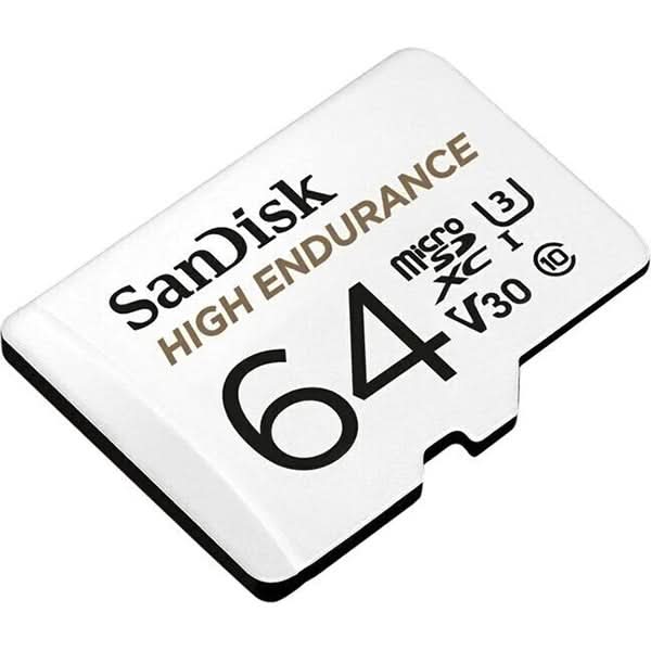 Card de memorie SANDISK High Endurance, microSDXC, 64GB, 100MB/s, clasa 10/U3/V30, UHS-I, adaptor WALTI