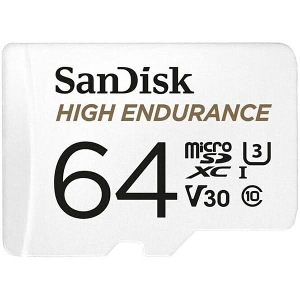 Card de memorie SANDISK High Endurance, microSDXC, 64GB, 100MB/s, clasa 10/U3/V30, UHS-I, adaptor WALTI