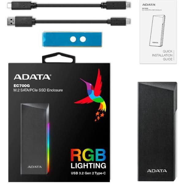 Rack extern ADATA EC700G, M.2, SSD, USB 3.2 WALTI