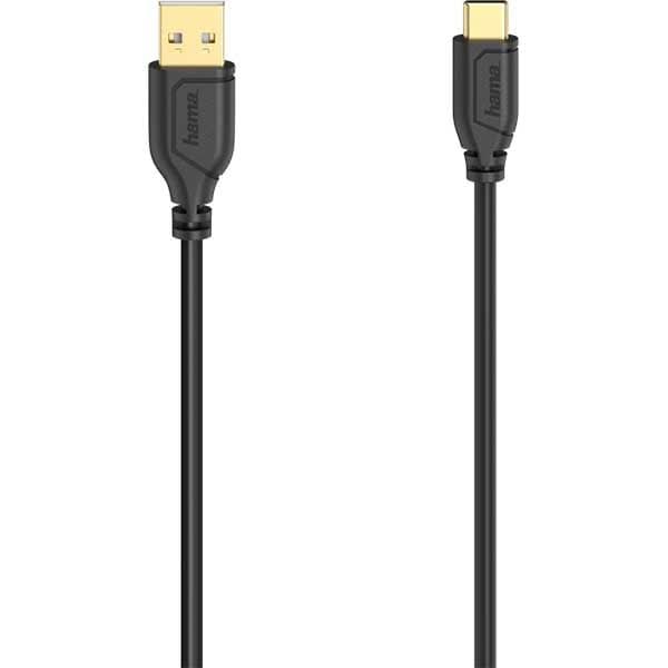 Cablu date HAMA 200634, USB-A - USB-C, 0.75m, negru WALTI