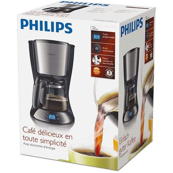 Cafetiera PHILIPS Daily Collection HD7459/20, 1.2l, 1000W, Pana la 15 cesti, argintiu-negru WALTI
