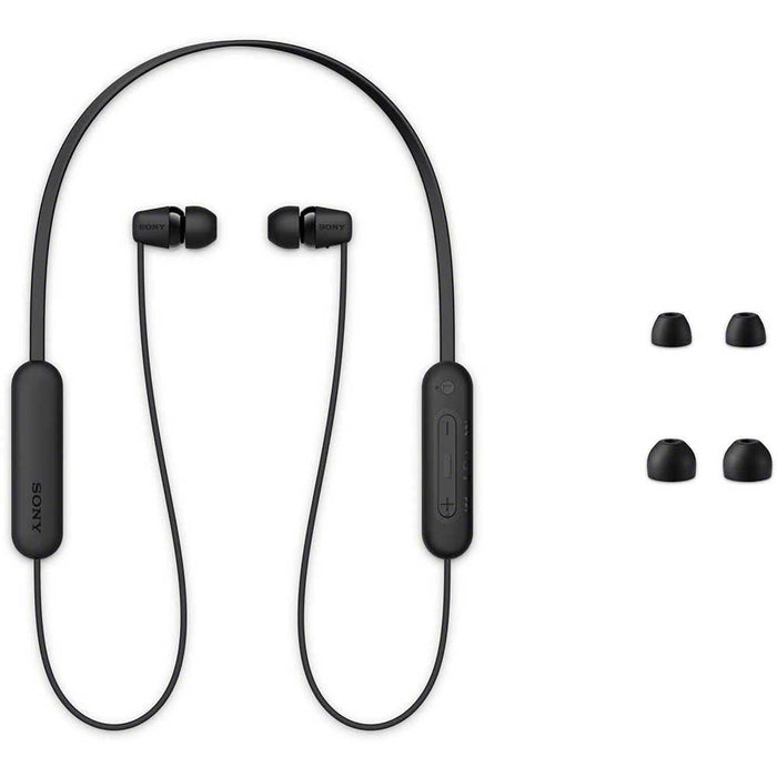 Casti SONY WI-C100B, Bluetooth, In-ear, Microfon, negru WALTI
