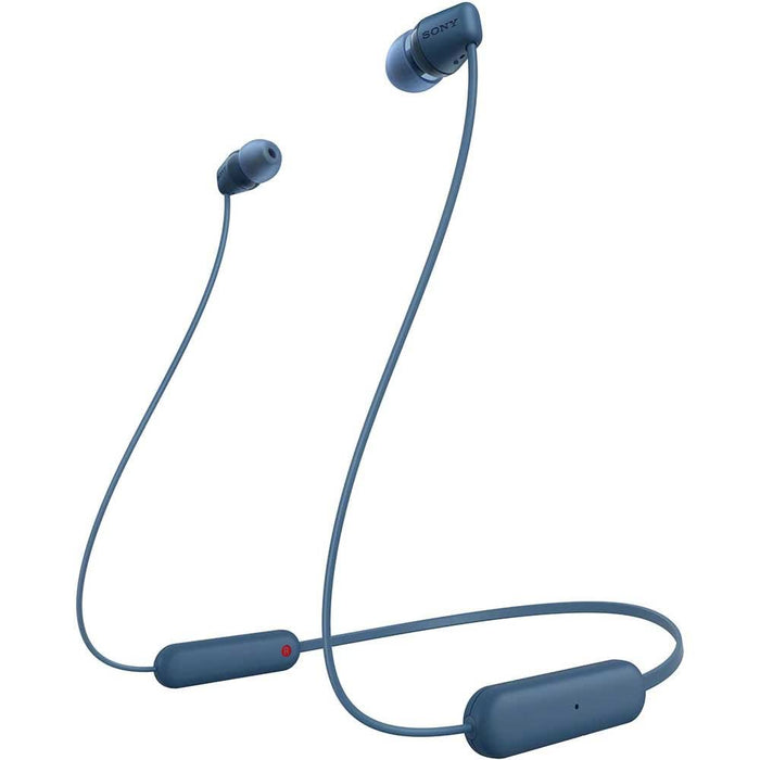 Casti SONY WI-C100L, Bluetooth, In-ear, Microfon, albastru WALTI