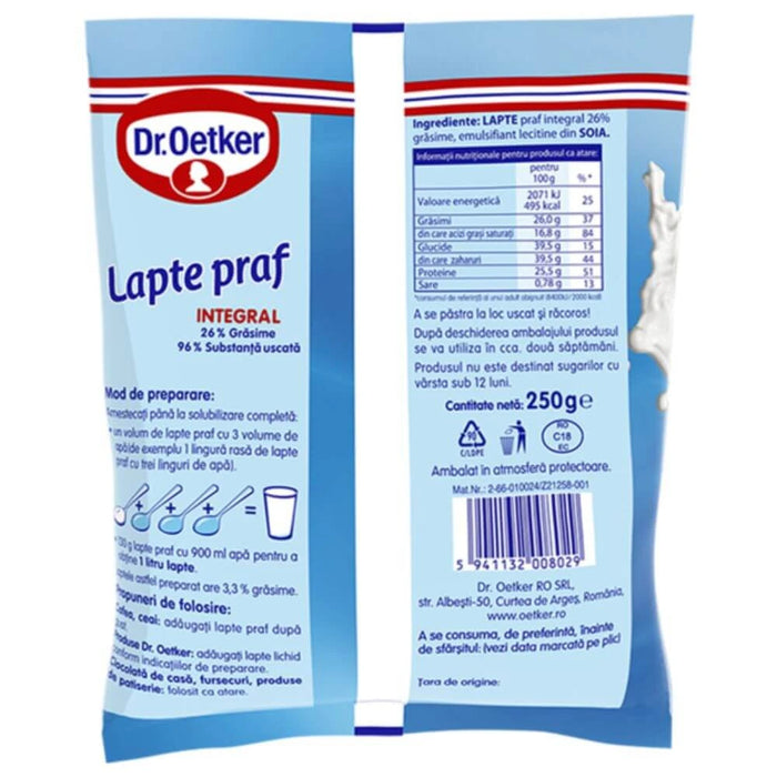 Dr. Oetker Lapte Praf Integral 250 g - WALTI WALTI