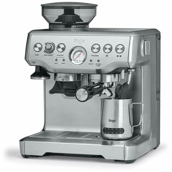 Espressor manual SAGE Barista Express BES875BSS, 2l, 1850W, 15 bar, sistem termic Thermocoil, argintiu - WALTI WALTI