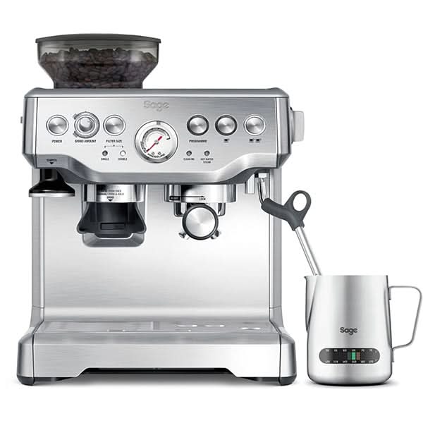 Espressor manual SAGE Barista Express BES875BSS, 2l, 1850W, 15 bar, sistem termic Thermocoil, argintiu - WALTI WALTI