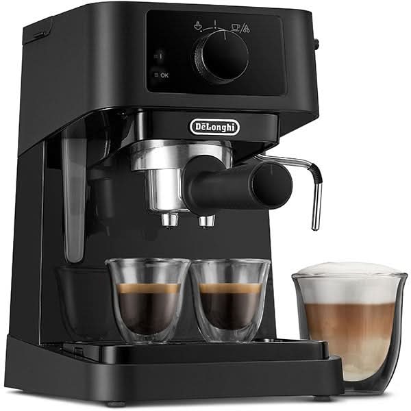 Espressor manual DELONGHI Stilosa EC230.BK, 1l, 1100W, 15 bar, functia ECO, negru WALTI