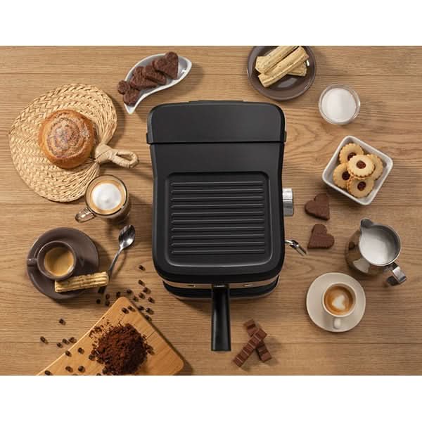 Espressor manual GORENJE ESCM12MBK, 1.5l, 850W, 15 bar, sistem Cappuccino, negru-argintiu WALTI