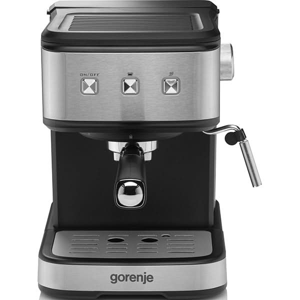 Espressor manual GORENJE ESCM12MBK, 1.5l, 850W, 15 bar, sistem Cappuccino, negru-argintiu WALTI