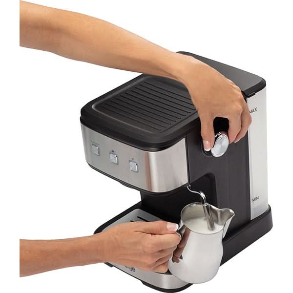 Espressor manual GORENJE ESCM12MBK, 1.5l, 850W, 15 bar, sistem Cappuccino, negru-argintiu WALTI