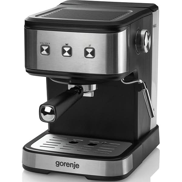Espressor manual GORENJE ESCM12MBK, 1.5l, 850W, 15 bar, sistem Cappuccino, negru-argintiu WALTI