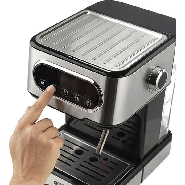 Espressor manual GORENJE ESCM15DBK, 1.5l, 1100W, 15 bar, sistem Cappuccino, negru-argintiu WALTI