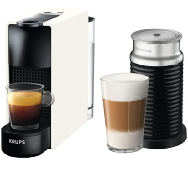 Pachet espressor capsule NESPRESSO Essenza Mini + Aparat spumare lapte Aeroccino XN111110, 0.6l, 1300W, 19 bar, alb-negru WALTI