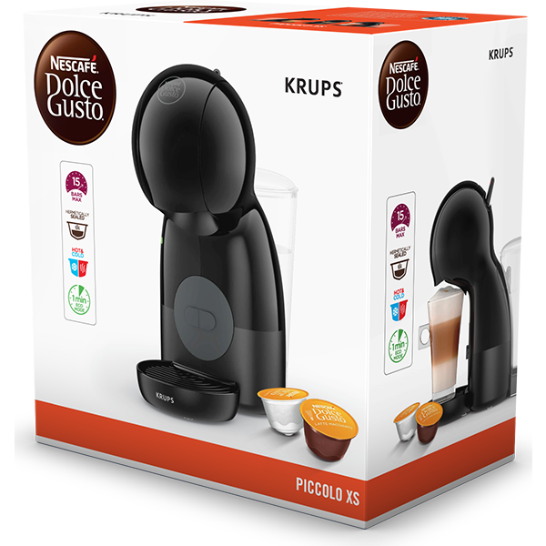 Espressor capsule KRUPS Nescafe Dolce Gusto Piccolo XS KP1A3B31, 0.8l, 1600W, 15 bar, functie Eco, negru WALTI