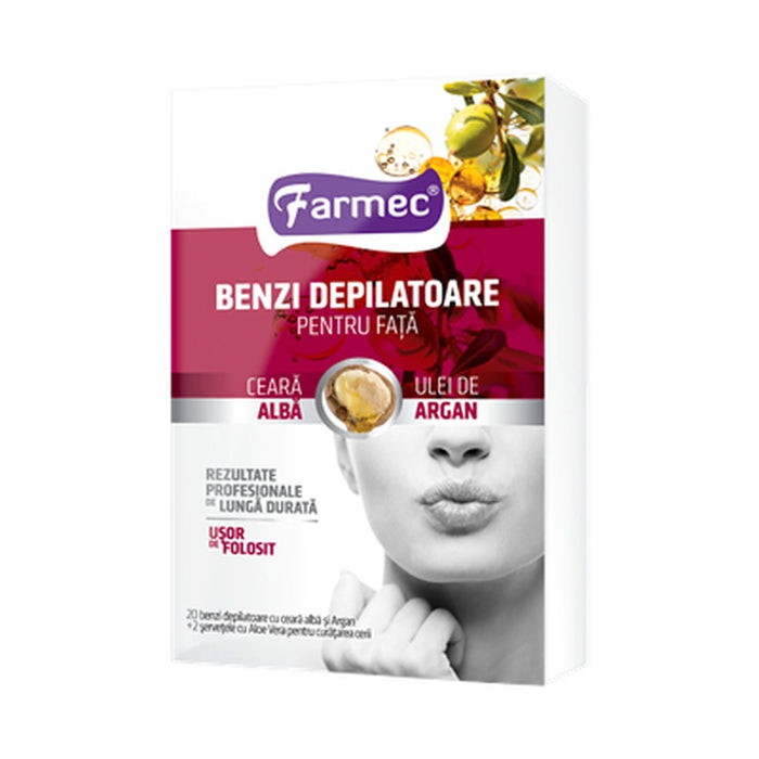 FARMEC Benzi Depilatoare Fata cu Argan 20 bucati WALTI