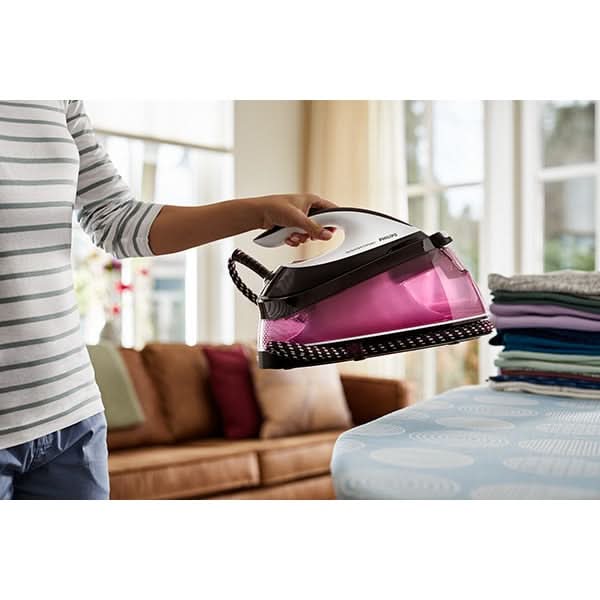 Statie de calcat PHILIPS PerfectCare Compact GC7842/40, 2400W, 400g/min, 1.5l, talpa SteamGlide, alb-roz WALTI