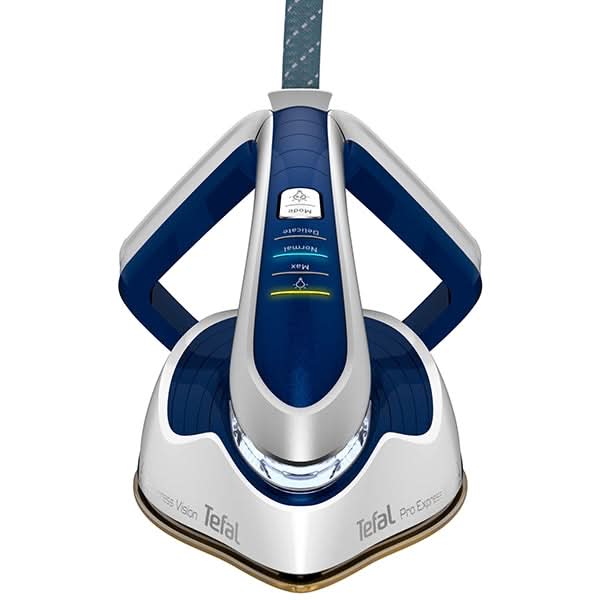 Statie de calcat TEFAL Pro Express Vision GV9812E0, 3000W, 700g/min, 1100ml, talpa Durilium AirGlide Autoclean, albastru-alb WALTI