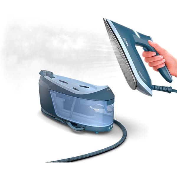 Statie de calcat PHILIPS Seria 6000 PSG6042/20, 2400W, 550g/min, 1.8l, talpa SteamGlide Advanced, albastru - WALTI WALTI