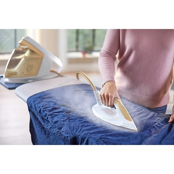 Statie de calcat PHILIPS PerfectCare Seria 8000 PSG8040/60, 2700W, 600g/min, 1.8l, talpa SteamGlide Elite, alb-auriu WALTI