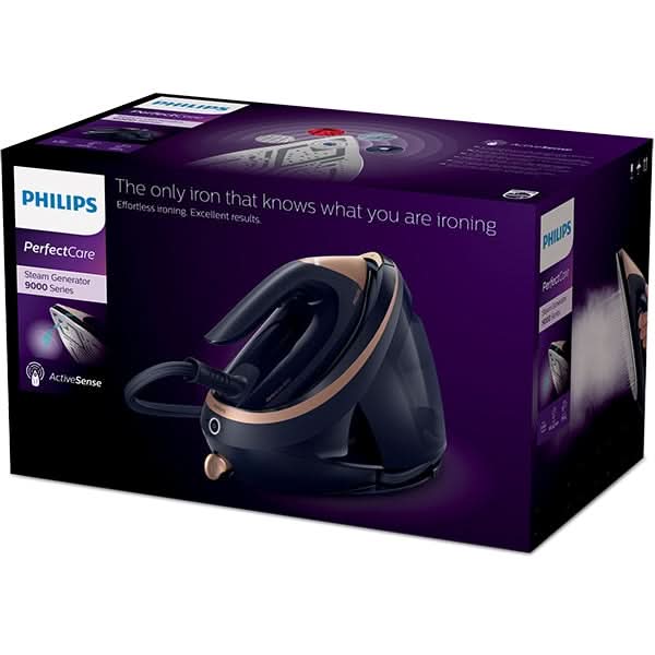 Statie de calcat PHILIPS PerfectCare PSG9050/20, 3100W, 750g/min, 1.8l, talpa SteamGlide Elite, negru-auriu WALTI