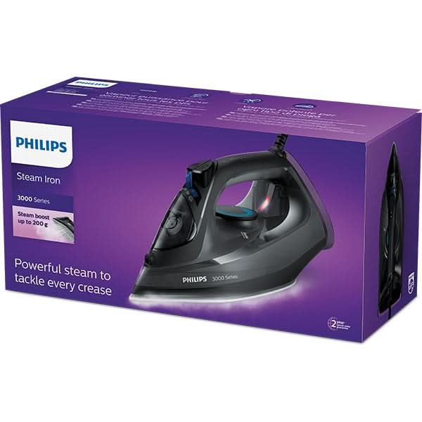 Fier de calcat PHILIPS Seria 3000 DST3041/80, 2600W, 200g/min, 300ml, talpa ceramica, negru WALTI