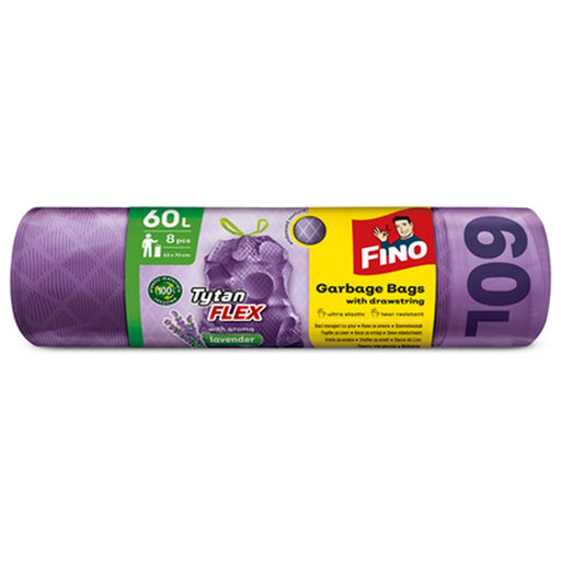 FINO Tytan Flex Lavanda 8 Saci Menajeri cu Snur 60 L - WALTI WALTI