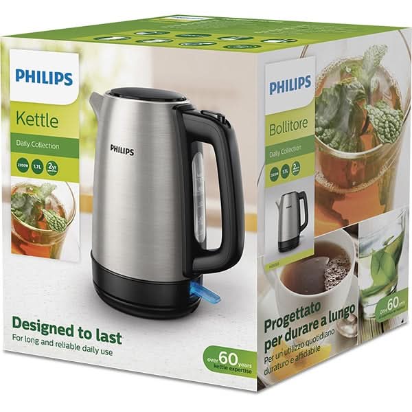 Fierbator apa PHILIPS Daily Collection HD9350/90, 1.7l, 2200W, argintiu-negru WALTI