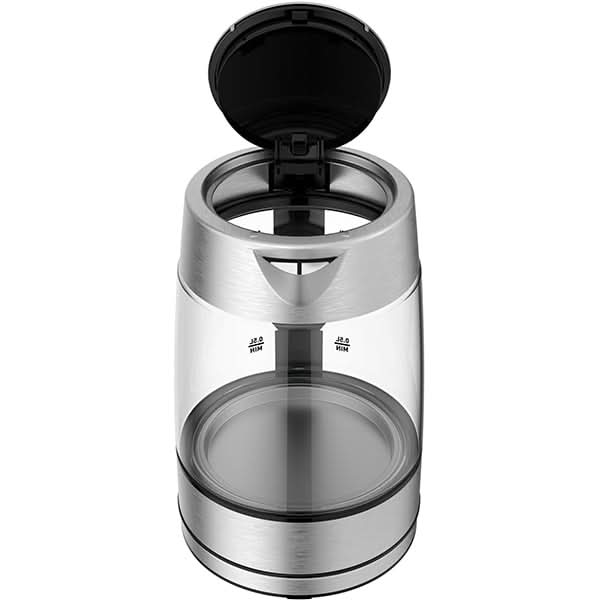 Fierbator apa TEFAL Glass KI772D38, 1.7l, 2200W, argintiu-negru WALTI