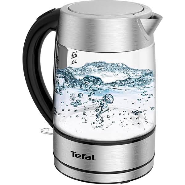 Fierbator apa TEFAL Glass KI772D38, 1.7l, 2200W, argintiu-negru WALTI