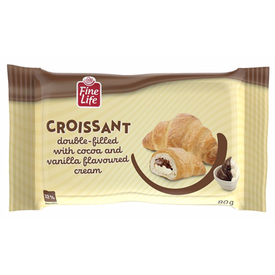 Fine Life Croissant Crema Vanilie si Cacao 80 g - WALTI WALTI