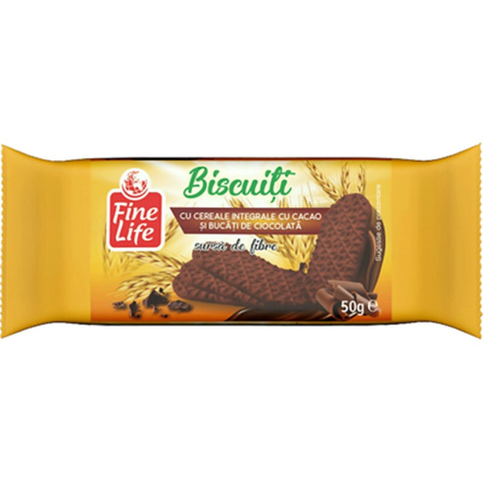 Fine Life Biscuiti cu Cereale si bucati de Ciocolata 50 g - WALTI WALTI