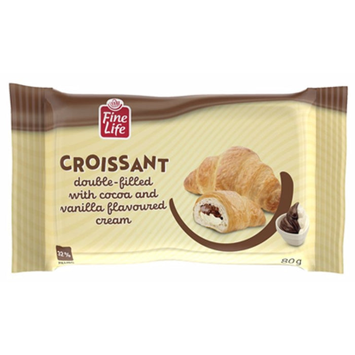 Fine Life Croissant Crema Vanilie si Cacao 80 g - WALTI WALTI