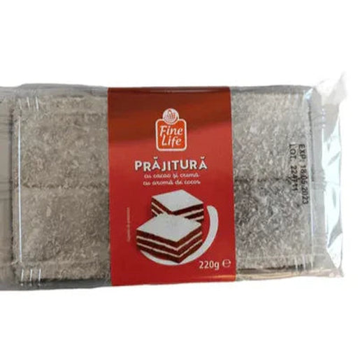 Fine Life Prajitura Cacao si Crema cu Aroma de Cocos 220 g - WALTI WALTI