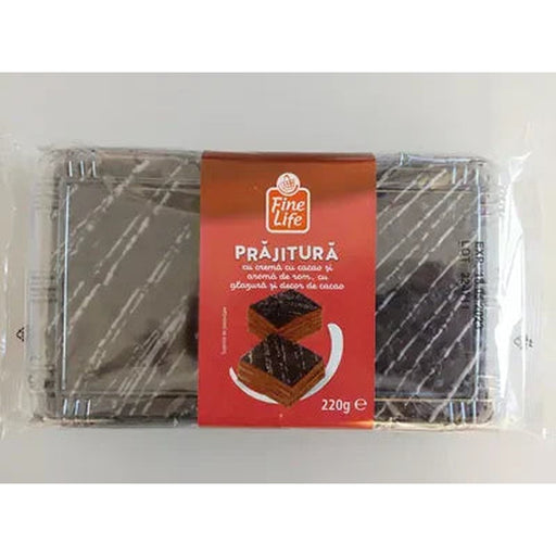 Fine Life Prajitura Crema Cacao si Aroma de Rom cu Glazura si Decor Cacao 220 g - WALTI WALTI