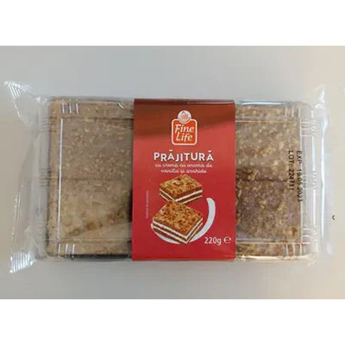 Fine Life Prajitura Crema cu Aroma de Vanilie si Arahide 220 g - WALTI WALTI