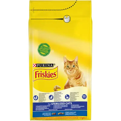 Friskies Hrana Uscata Pisici Sterile Somon si Legume 1,5 Kg - WALTI WALTI