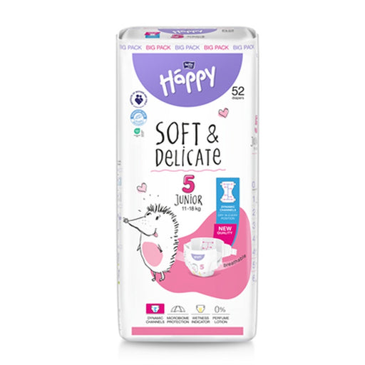 HAPPY Soft & Delicate Junior 52 bucati Scutece Nr. 5 - WALTI WALTI
