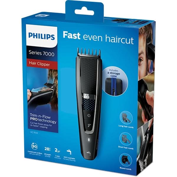 Aparat de tuns PHILIPS HC7650/15, acumulator, 90 min autonomie, negru-gri WALTI