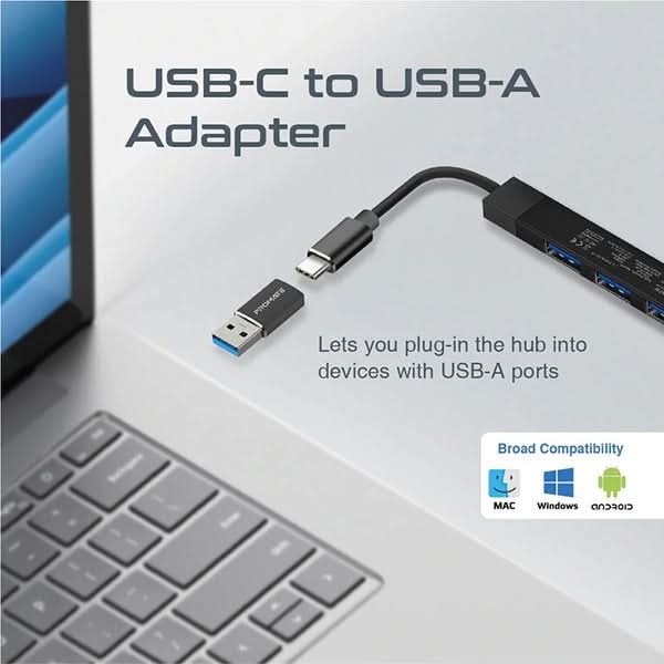 Hub USB PROMATE LiteHub-4, USB 3.0, negru WALTI