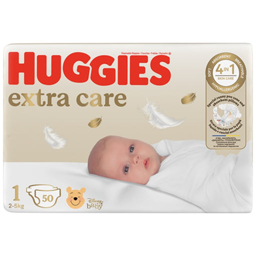 HUGGIES 50 Scutece Extra Care Nr. 1 2-5 Kg - WALTI WALTI