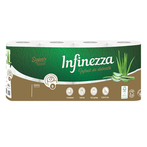 INFINEZZA Hartie Igienica Aloe 3 Straturi 8 role - WALTI WALTI