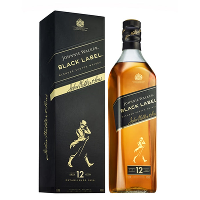 JOHNNIE WALKER BLACK LABEL Blended Scotch Whisky 40% SGR 1 L - WALTI WALTI
