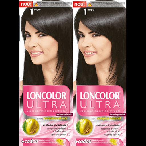 LONCOLOR ULTRA Vopsea de Par Nuanta 1 Negru 2 x 100 ml - WALTI WALTI